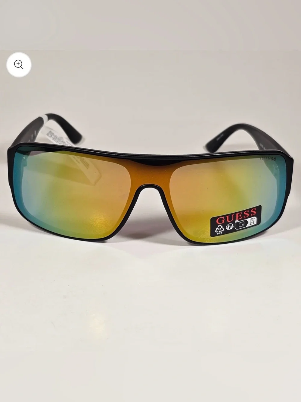 Guess GO00055 02C Rectangular Shield Wrap Sunglasses Red Matte Black Multicolor